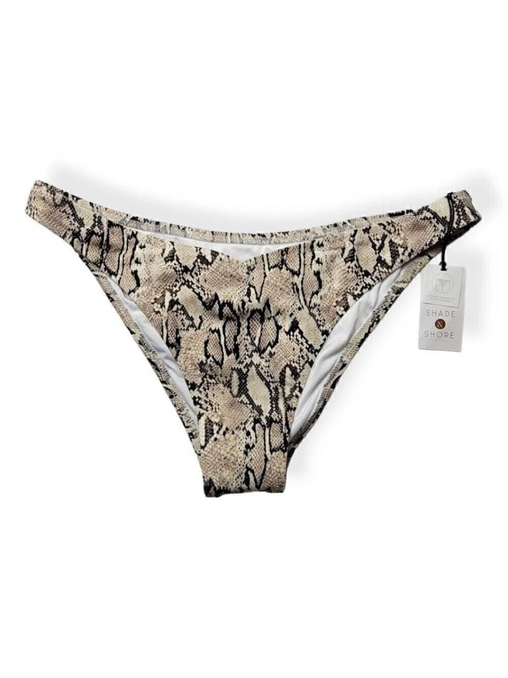 Shade & Shore Snake Print V -Front Bikini Bottom Large